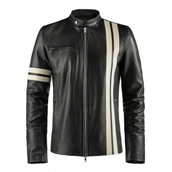 Men Genuine Lambskin Handmade Leather Jacket