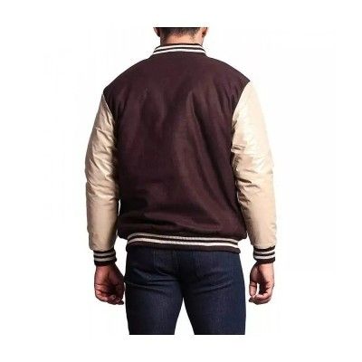 Men's Letterman Baseball Brown Varsity Jacket