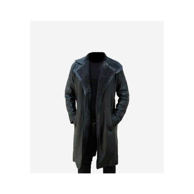 Men’s Long Trench Coat Winter Stylish Leather Costume