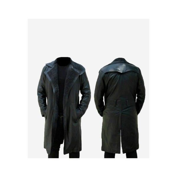 Men’s Long Trench Coat Winter Stylish Leather Costume